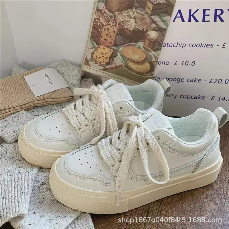 Thick Soled Big Toe For Women, Height Increasing Breathable Casual Sports Shoes, Popular High Street White Shoes