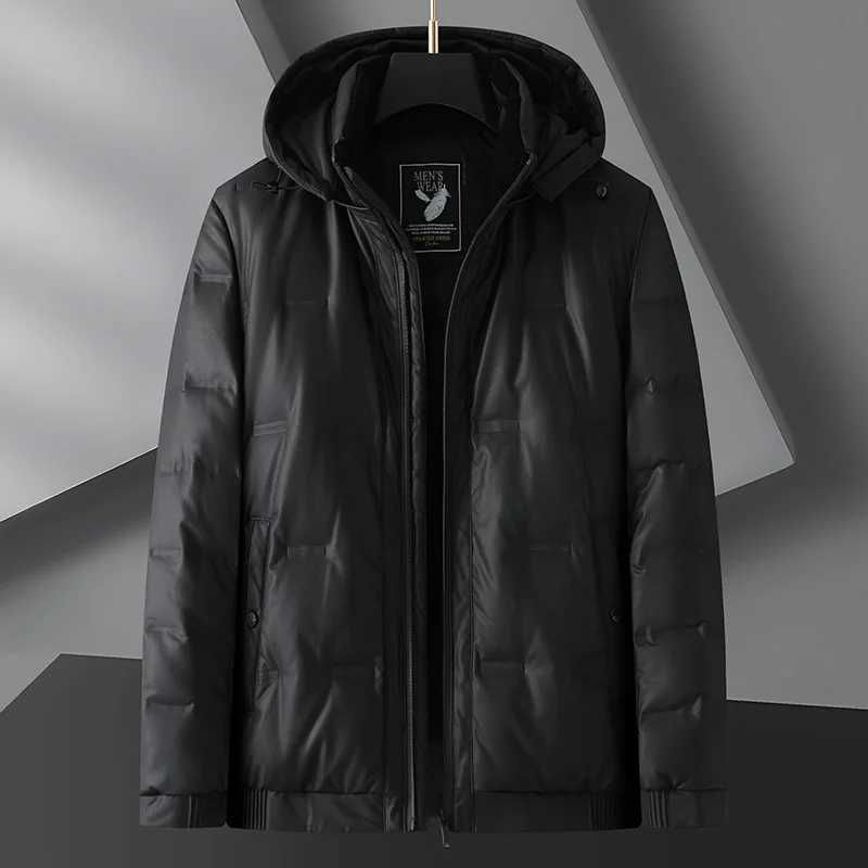 New Arrival Suepr Large Winter Short Stand Up Collar Hooded PU Down Jacket Mens Coat Plus Size L XL 2XL 3XL 4XL 5XL 6XL 7XL LX241009