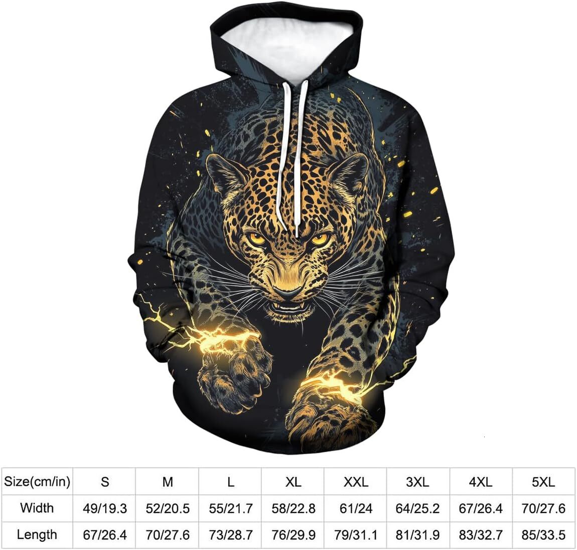 Hoodie for Mens Womens Mens Cool Animal Print Hoodies Novelty 3D Leopard Hooded Sweatshirt Street Fashion Long Sleeve Shirt Graphic tracksuit