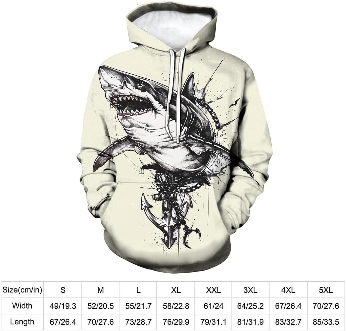 Hoodie for Mens Womens Shark Hoodie 3D Graphic Print Mens Shark Long Sleeve Casual Pockets Sweatshirt Graphic Hoodies sweatshirt Pullover Long Sleeve 