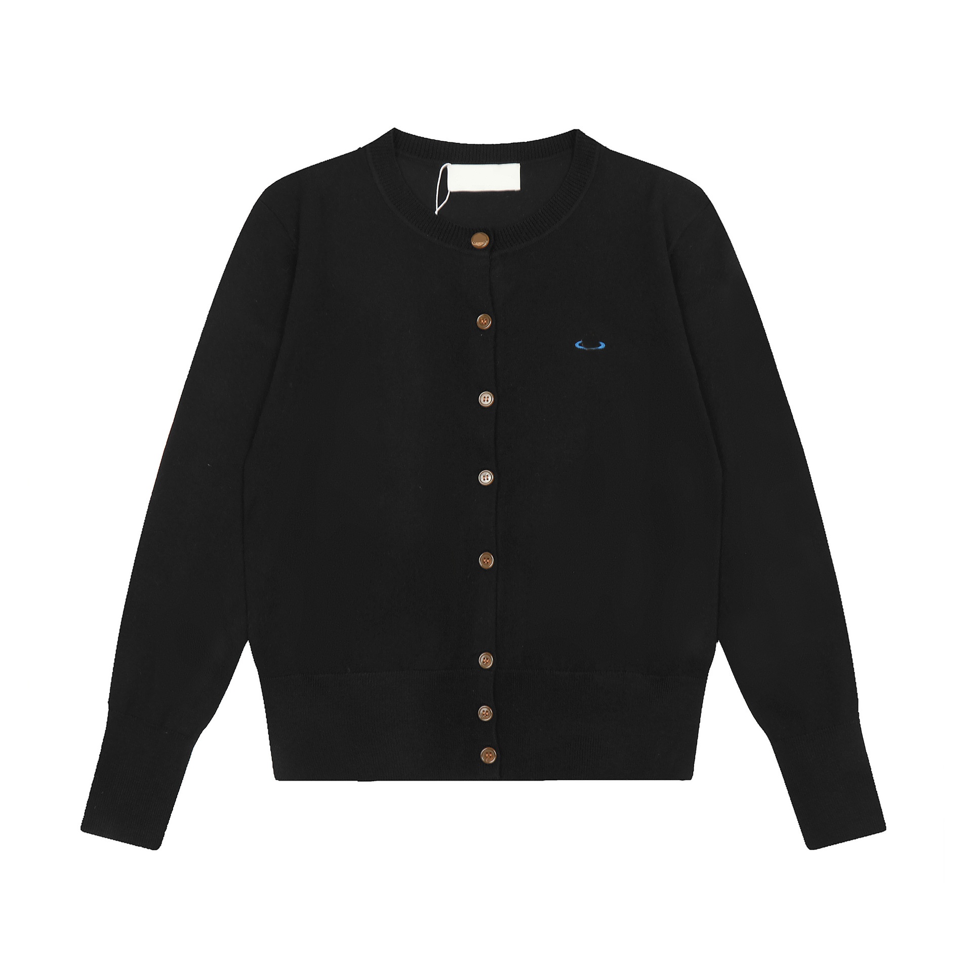 Designer Beading Button Knitting Sweater Autumn Winter Long Sleeve O Neck Top Women Solid Casual Embroidery Warm Cardigan