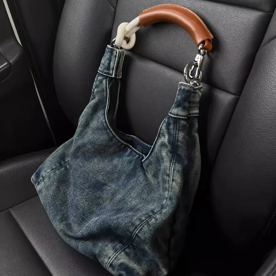 Vintage Denim Women Totes Brand Fashion Causal TLXT Messenger Shoulder Bag Large Capacity female Shopper Hobo Armpit Bag