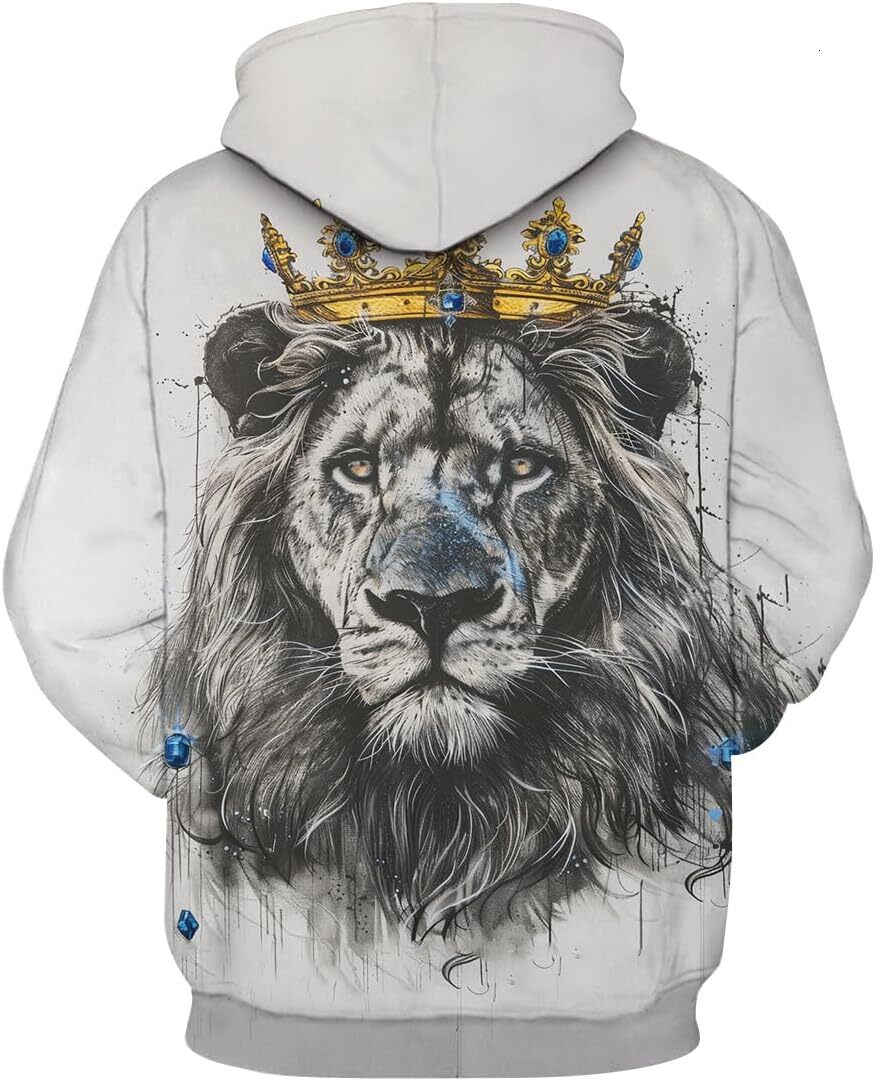 Hoodie for Mens Womens Mens Lion Hoodies 3D Printed Cool Animal Sweatshirt Hooded Casual Long Sleeve Pullover With Pockets Graphic Hoodies sweatshirt 