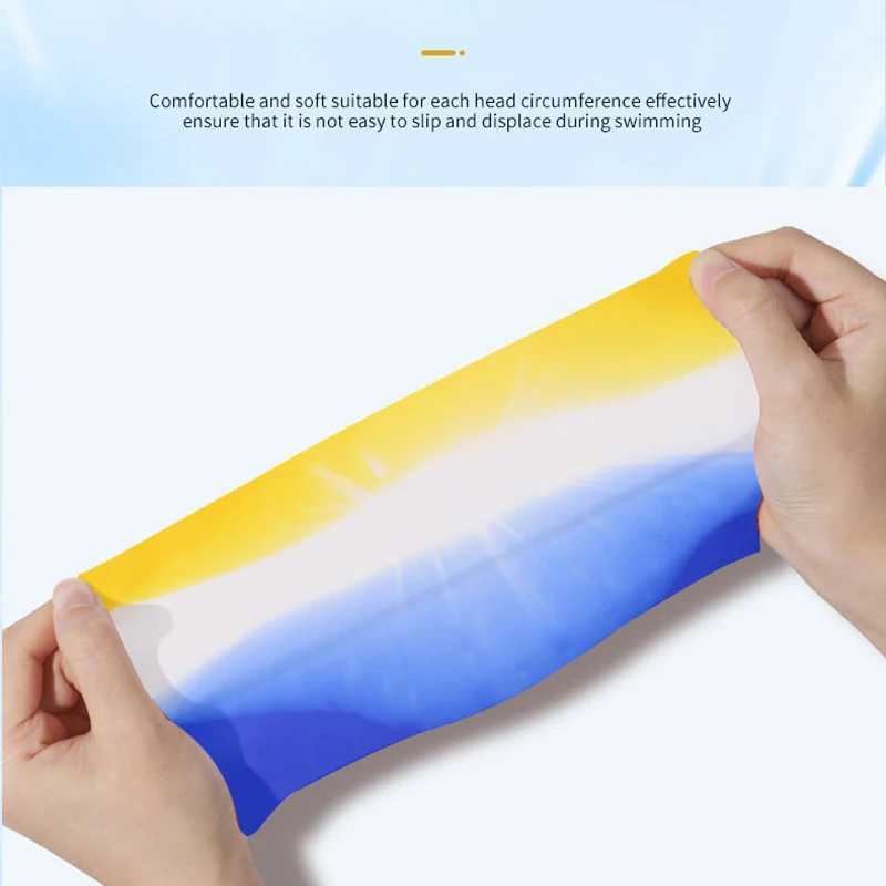 Neutral waterproof silicone swimming cap for women high elasticity and flexible protection for ears and hair sports swimming pool cap CL241009