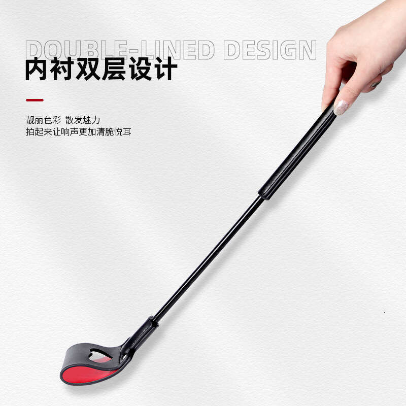 A hair replacement sex toy SM prop hollow heart sex racket SP long pole sex leather racket adult product