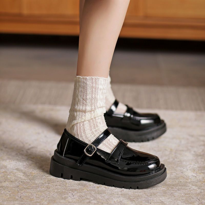 Small leather shoes, women's summer thin style JK uniform shoes, sponge sole, thick sole, college style Mary Jane shoes, high heels, sensitive on