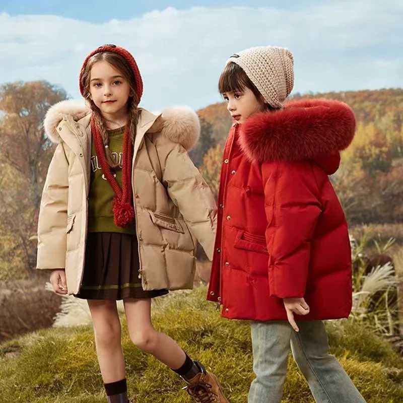 High Quality Kids Duck Down Jackets 2024 New Hooded Winter Coats for Boys Girls Windproof Parkas90% White Duck Down Thick Warm LX241009