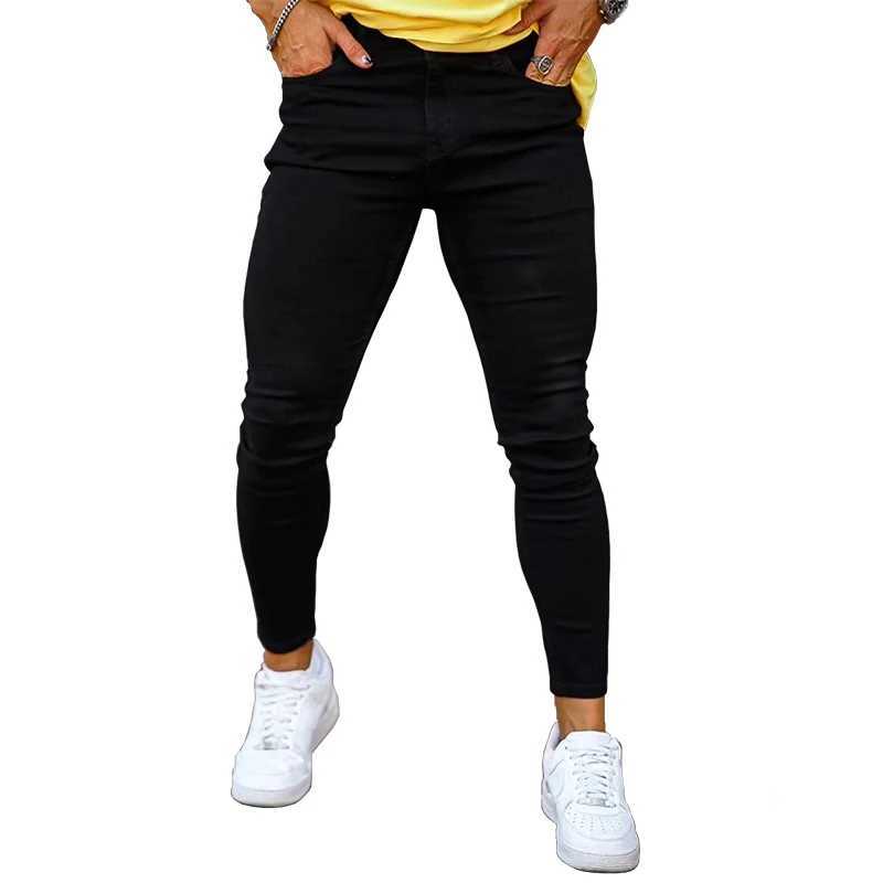 Men Sknny jeans Pencil pant Solid Color Straight Classic Denim Trousers Casual Daily For Office Parties Male Cowboy PantsX241009