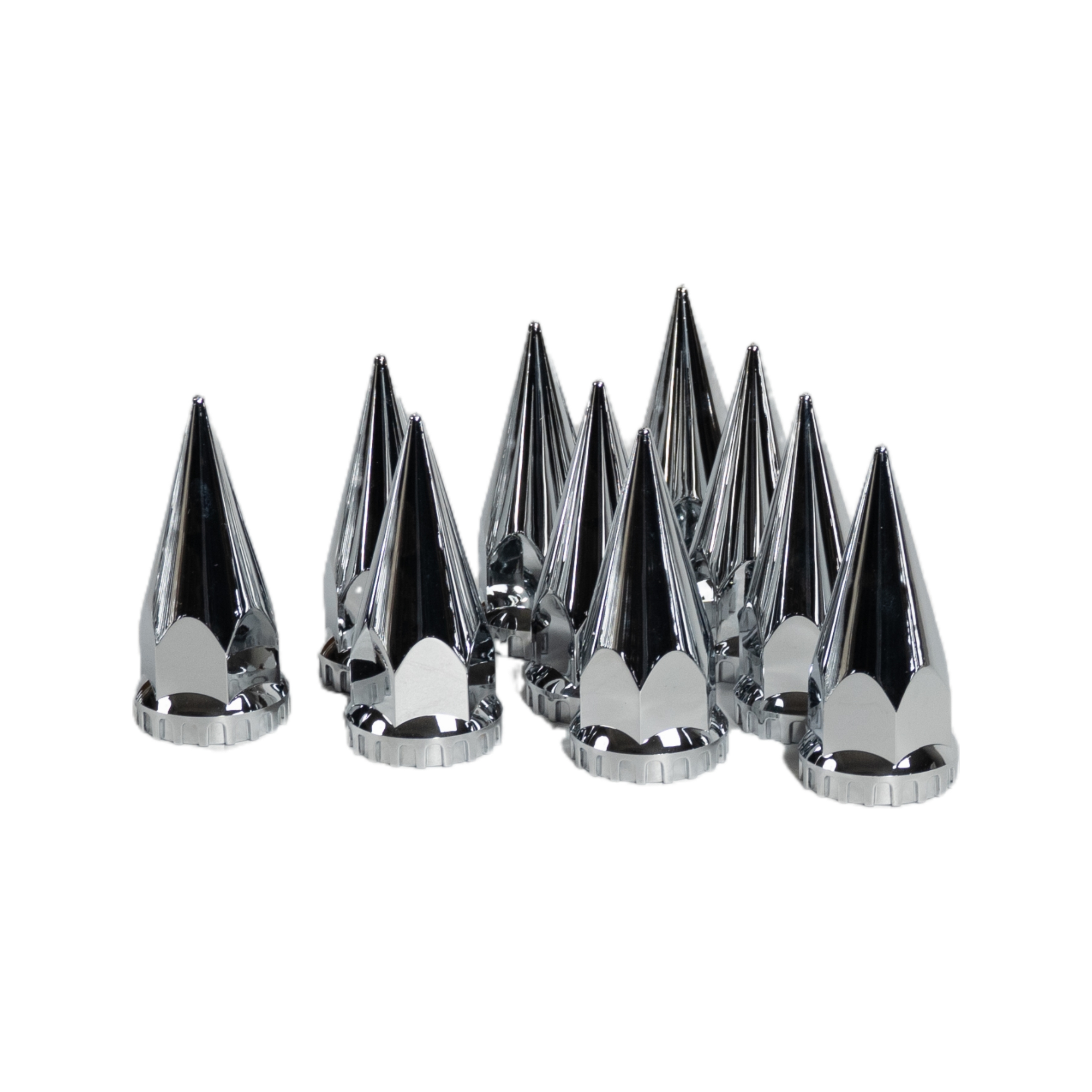 33mm x 4 3/4" Thread On Spike Lug Nut Covers Screw On, ABS Chrome Plastic Pointed Screw-on Nuts Cover for Semi Trucks,