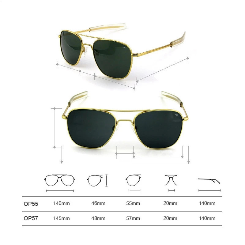 American AO polarized sunglasses for men and women er American military aviation pilot sunglasses for male pilots sunshade 240926