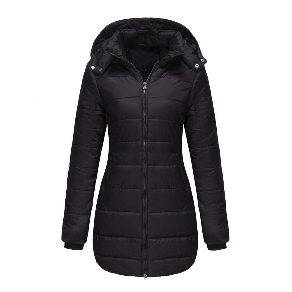 2024 New Waterproof with Detachable Hat Long Sleeve Style Overcoming Autumn and Winter Warm Cotton Coat for Women