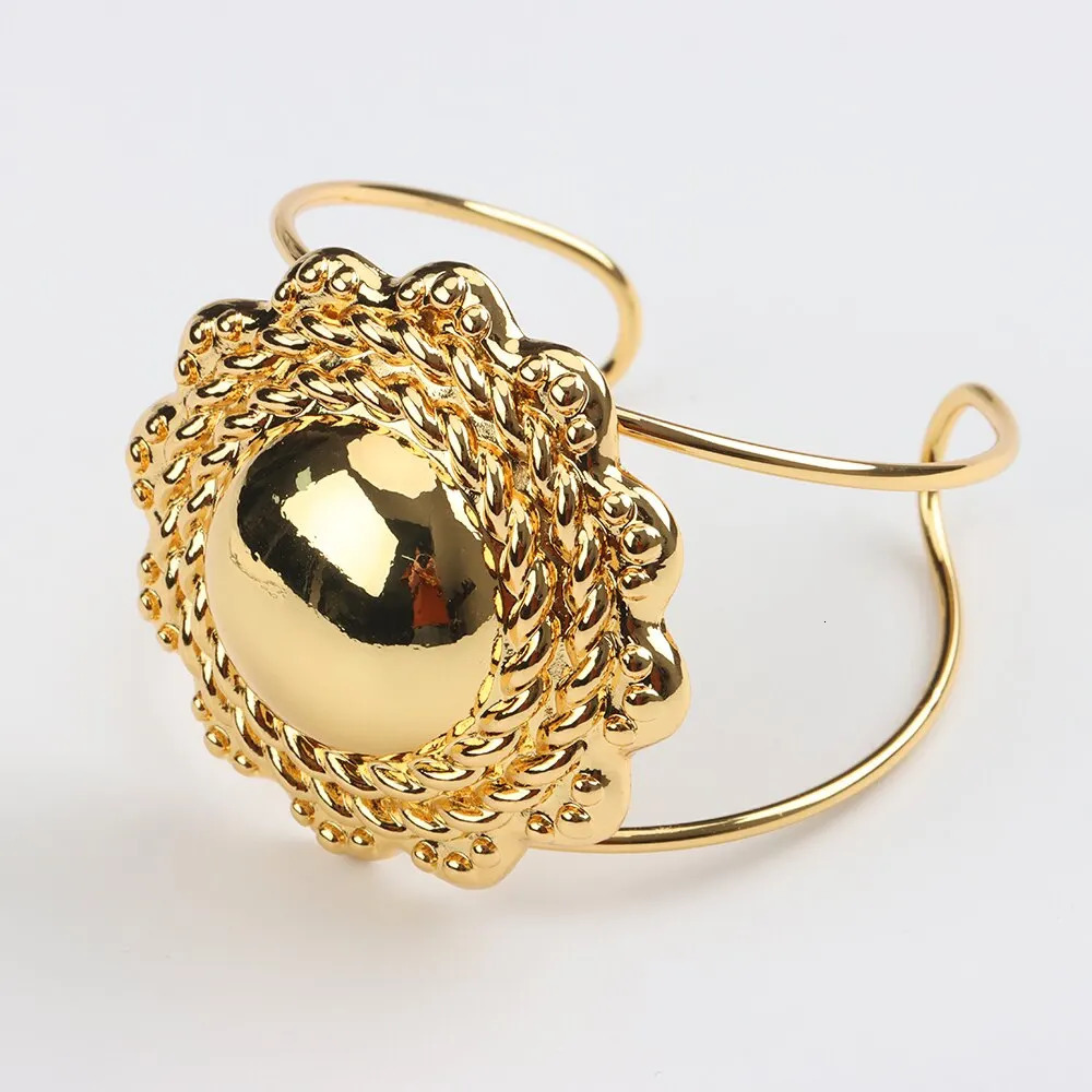 18k Gold Plated Jewelry Sets For Women Ethiopian Fashion Necklace Earrings Bracelet Ring Jewellery Set Wedding Party Gifs 241007