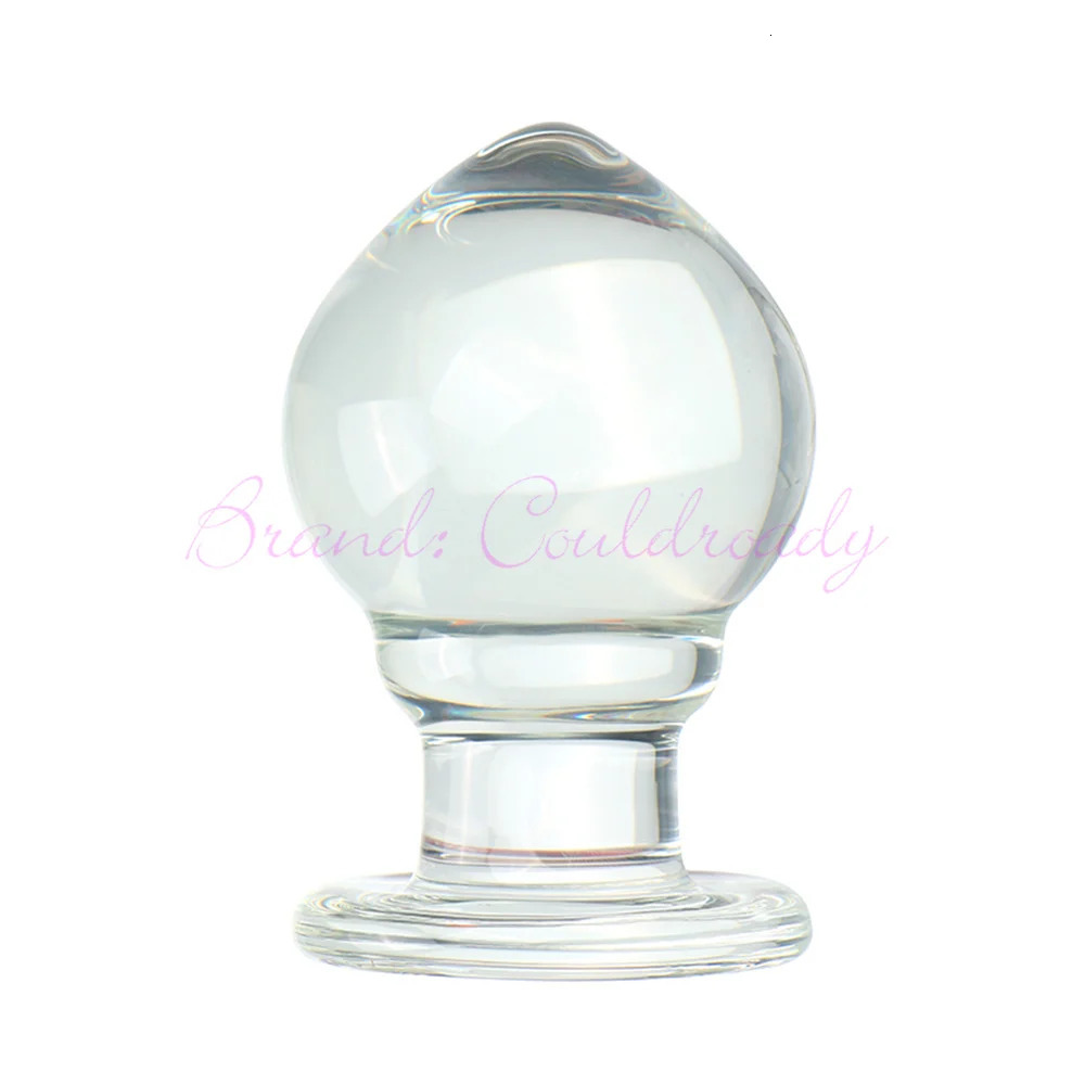 62mm large black glass anal ball crystal Buttplug Anus plug body massage adult sex toy 240914