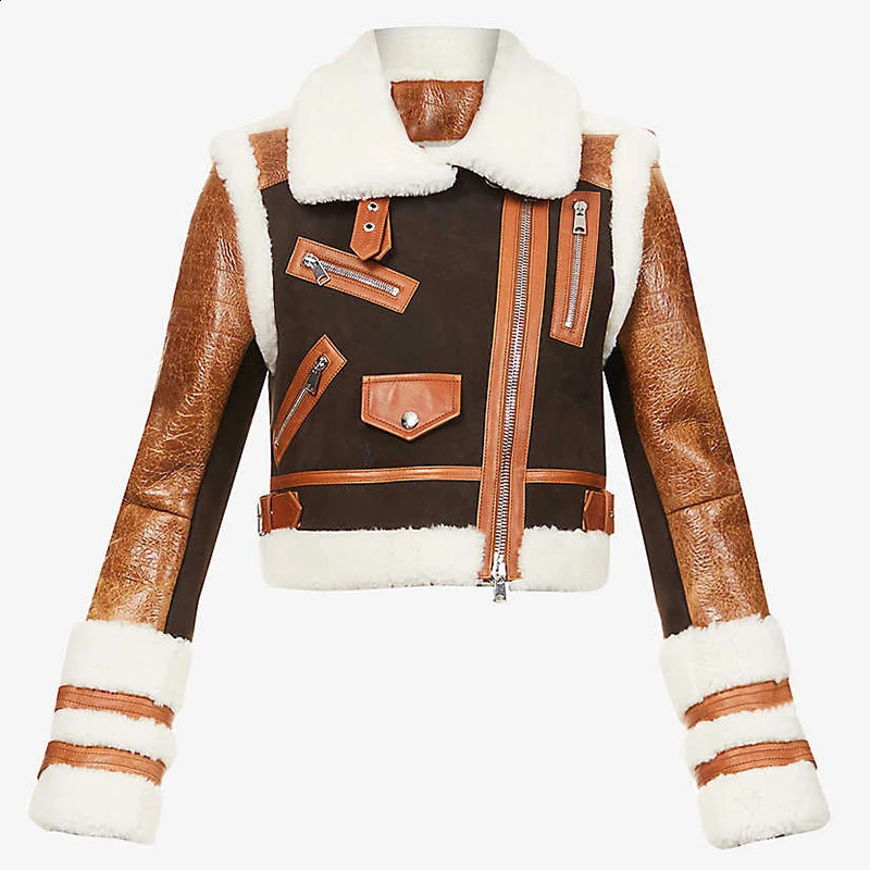 High quality latest winter ner jacket womens zipper synthetic fur decal coat 241008