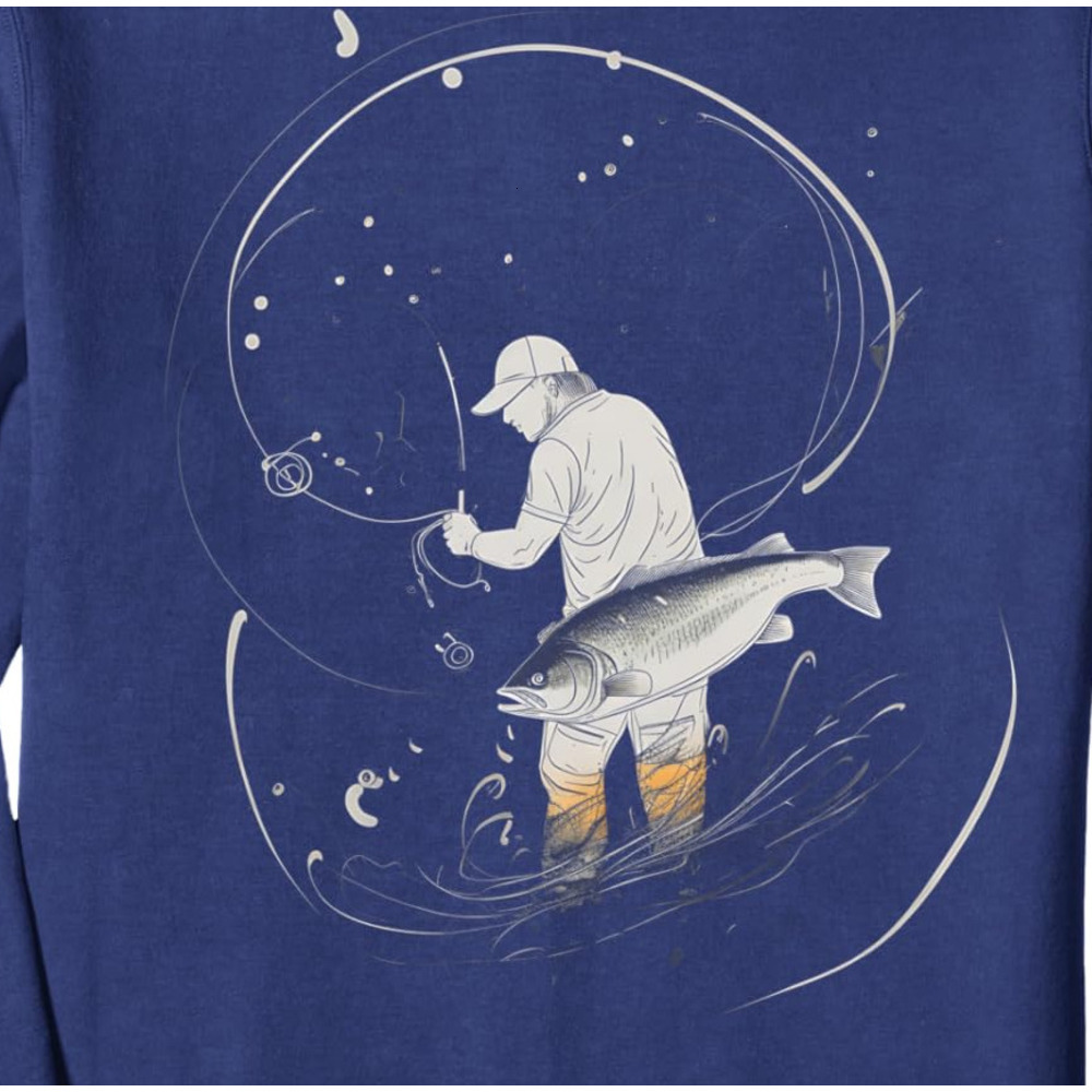 Long Sleeve Shirts for Men sweatshirt Fishing Enthusiast Cool Fisherman Casting Rod Graphic Tees Sweatshirt Tee Streetwear Casual tops clothes