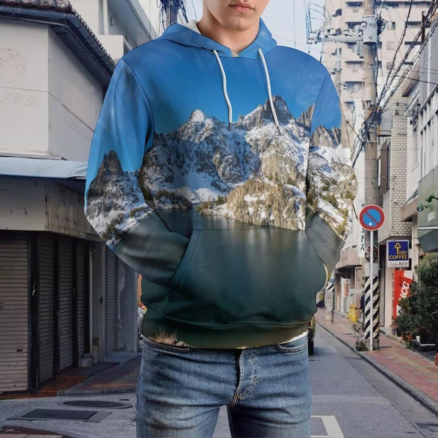 Hoodie for Mens Womens Mens Unisex Novelty Hoodies Dusk Time at Niagara Falls Sunset at Horseshoe Falls Canadian Famous Landmark Souvenir Graphic