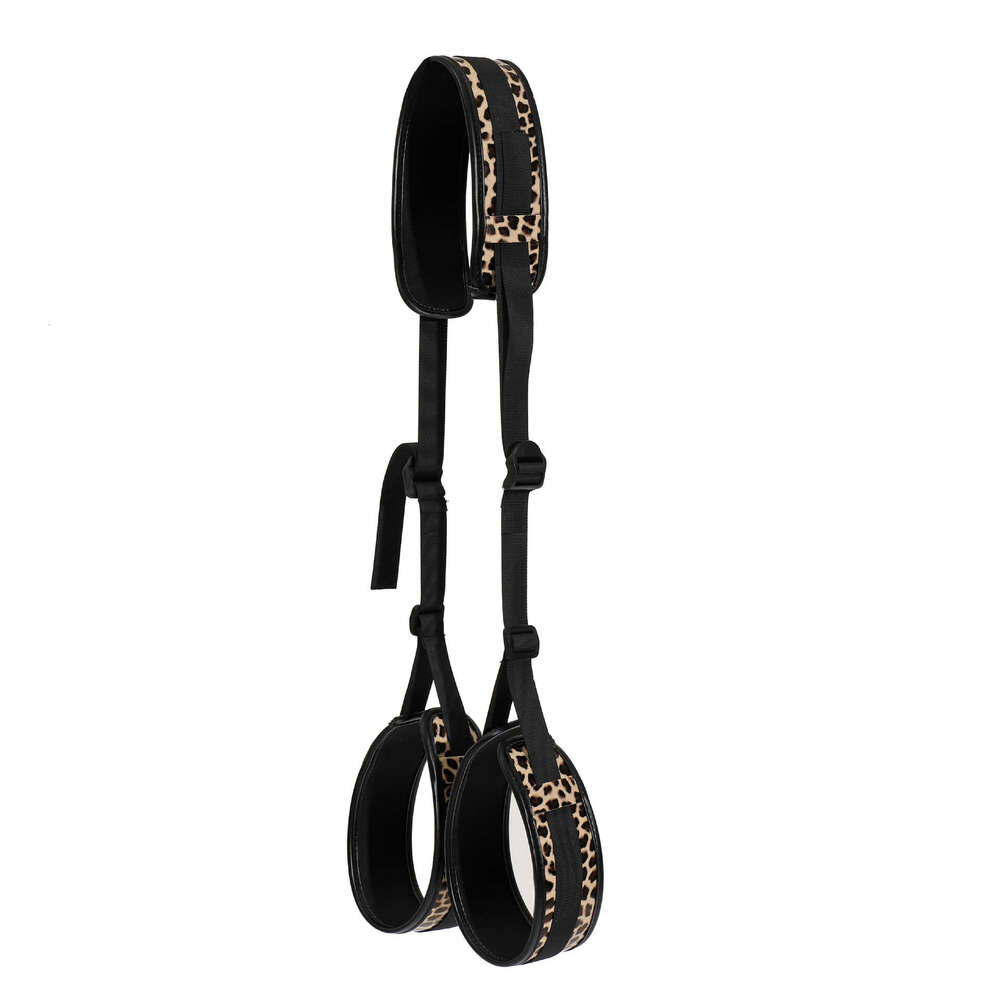 SM adult adult sex toy leopard print split leg strap m leg strap bed binding restraint split leg device cross-border manufacturer