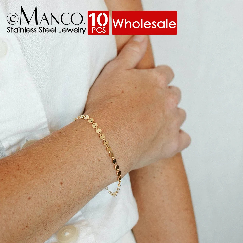 10 Original Niche n Stainless Steel Adjustable Fashion Exquisite Jewelry Round Chain Bracelet Direct 240912