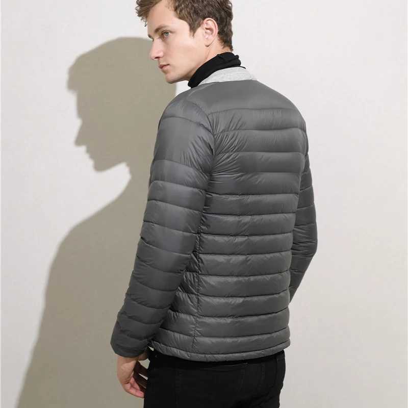 0-10 2024 New Autumn Man Puffy White Duck Down Jackets Light Weight Breathable Warm Winter Coat Portable Men Thin Parkas LX241009