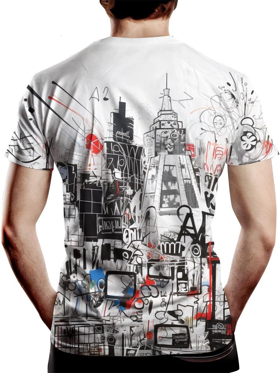 Mens T shirt Men's Graffiti Funny Graphic T-Shirts Novelty Hip-Hop 3D Printed Shirts Casual Top graphic tee Casual tops summer