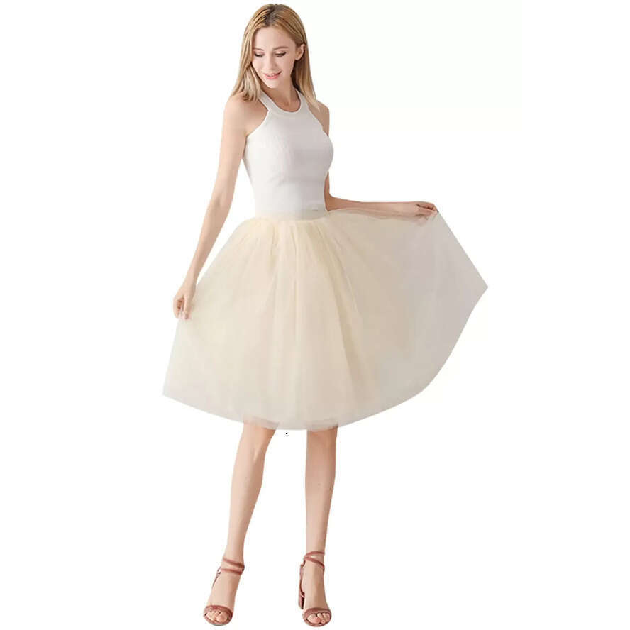 Girls Layers Women Double Solid Color Short Skirt Tulle Petticoats Elastic Waistband A E Underskirt Crinoes Wedding Dress Party Wear Cpa1697 Sxa9