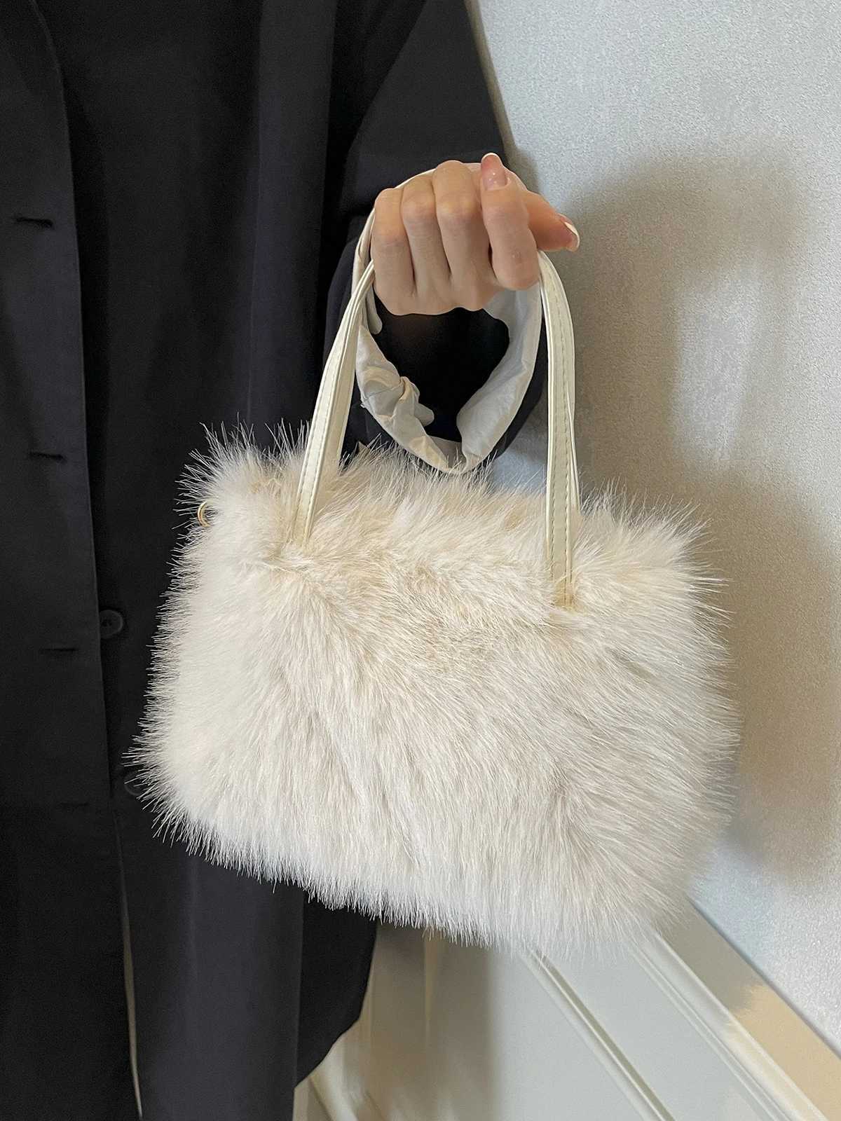 Autumn Winter Mao Bag Female 2024 New Messenger Plush Portable Bucket 241009