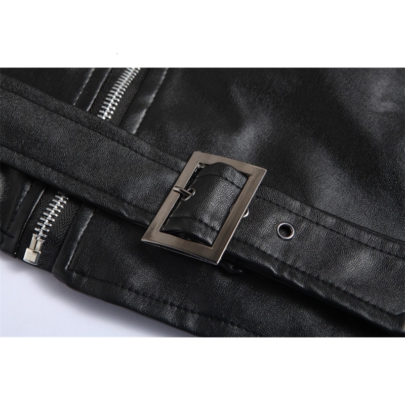 Men PU Leather Jacket Motorcycle Fashion Slim Fit Leather Coat 240914