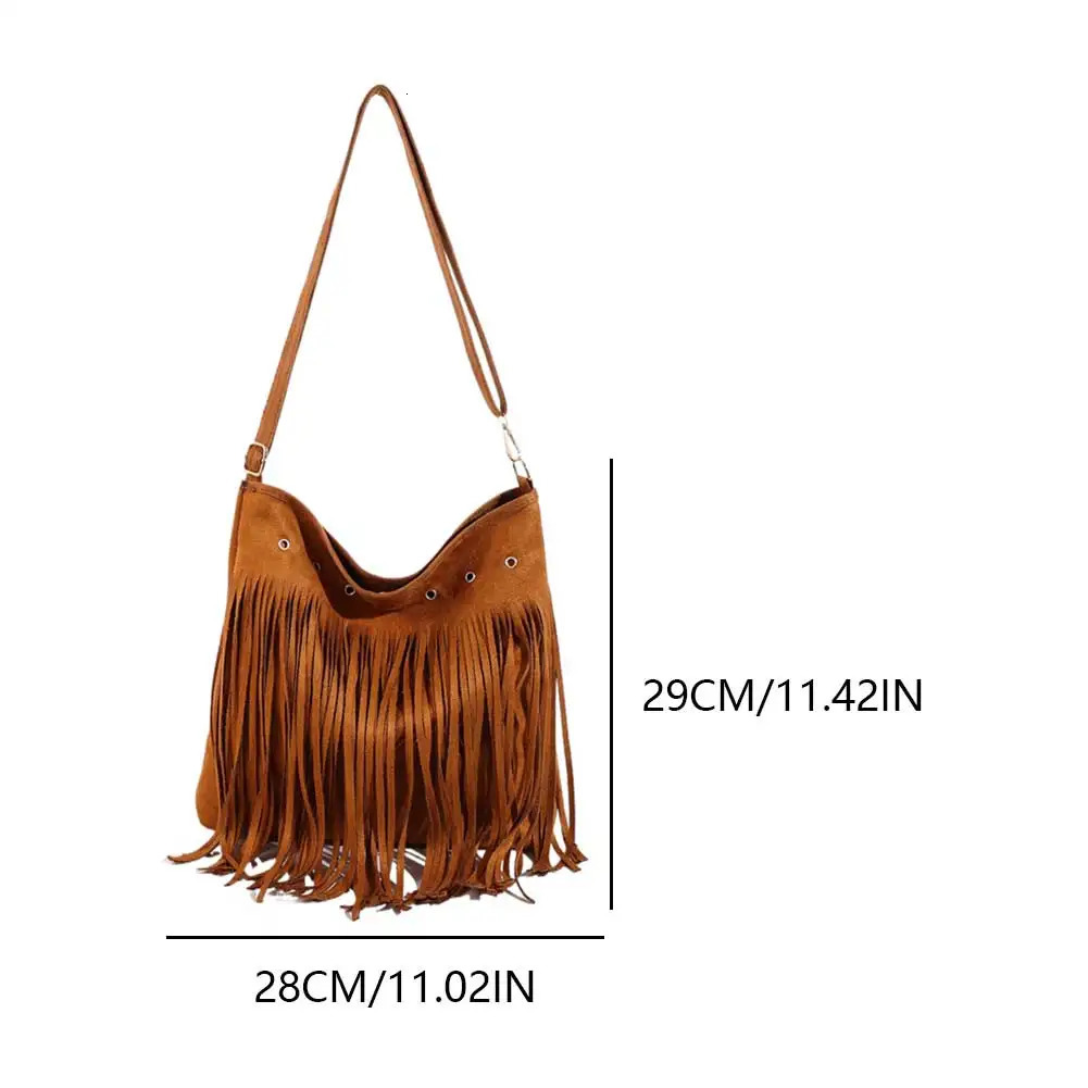 Womens retro cross body bag large capacity suede leather retro messenger bag solid color edge bag womens denim bag 241008