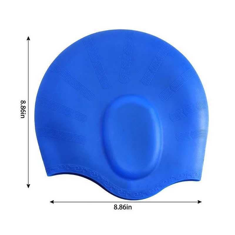 Adult swimming cap silicone earmuffs diving cap mens large swimming cap womens swimming equipment wholesale CL241009