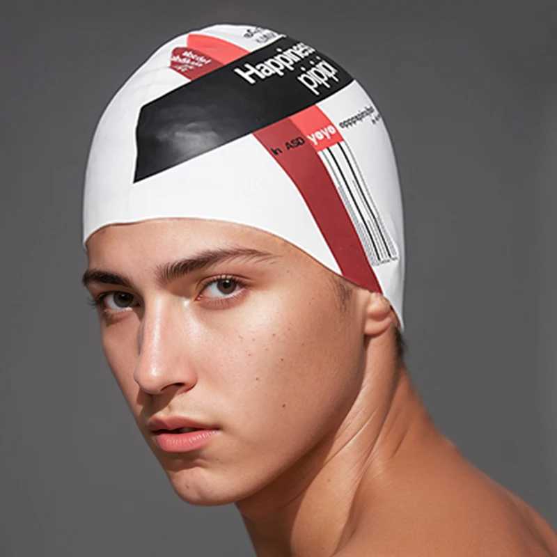 Neutral large-sized happy and comfortable swimming cap accessory suitable for men and women waterproof fish tail CL241009