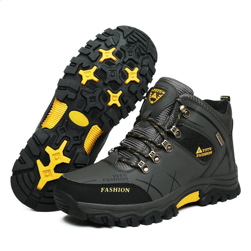 Men Winter Snow Boots Waterproof Leather Sneakers Super Warm Mens Boots Outdoor Male Hiking Boots Work Shoes Size 39-47 240926
