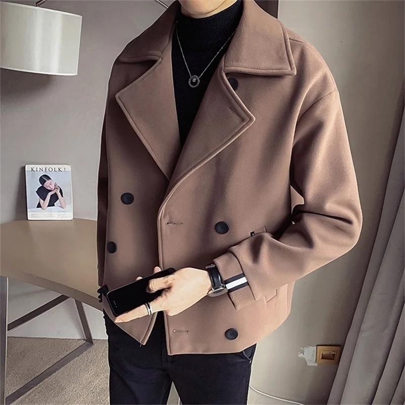 Autumn And Winter Mens Trench Coat Jacket Casual Warm Wool y241008