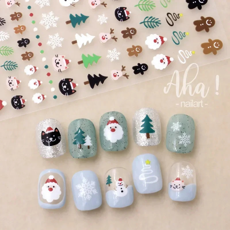Heallor winter atmospheric nail sticker snowman snowflake Wapiti self-adhesive high-quality cute nail sticker Ar nail sticker 241008
