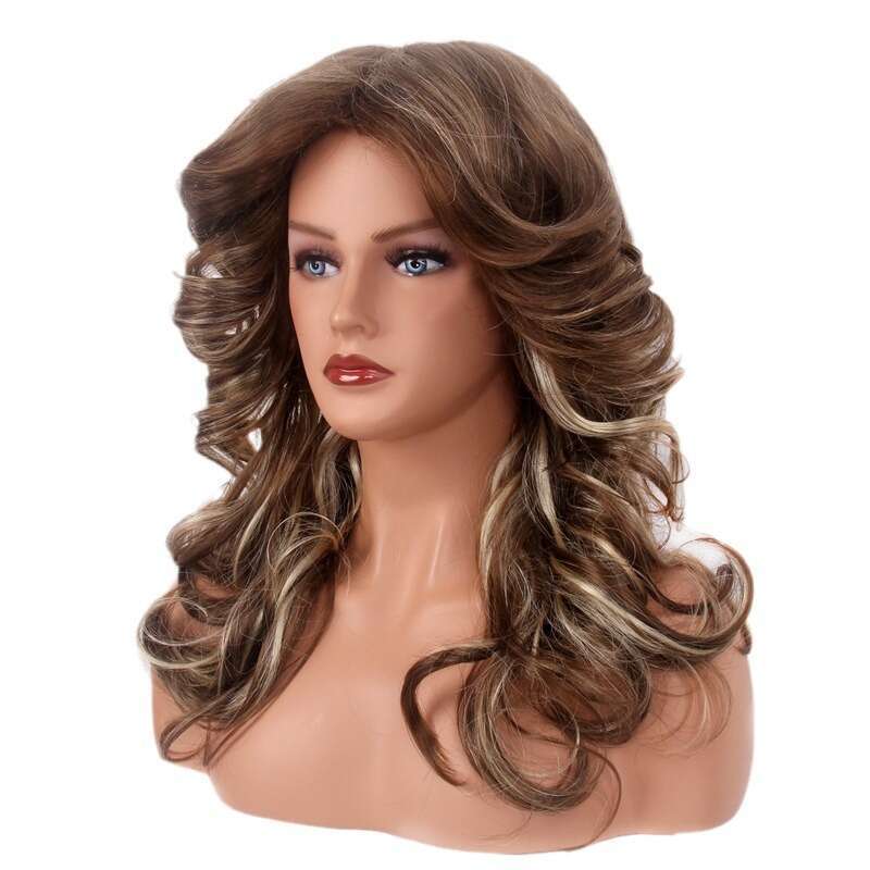 Wind medium soft Guangzhou American British wig long curly hair women's headband