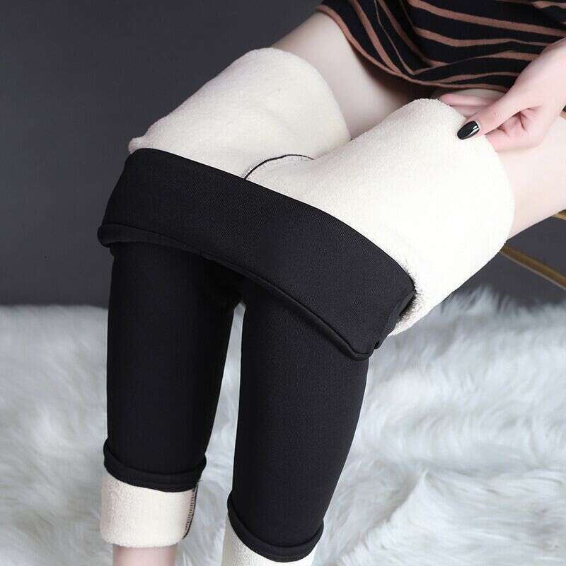 Oversized tight warm pants autumn and winter lamb plush thickened elastic leggings for women