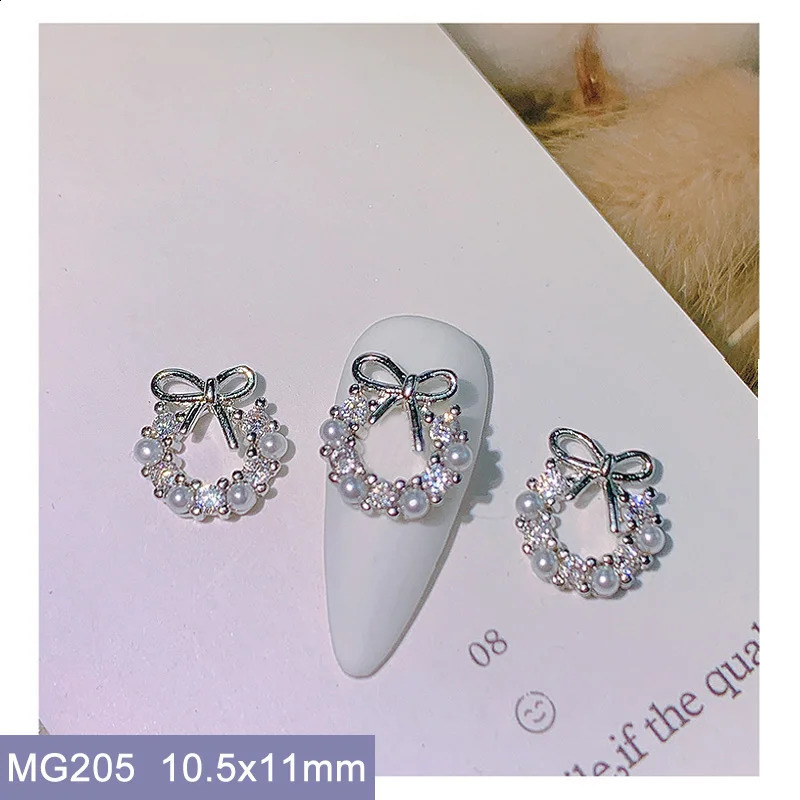 10 pieces of MG204 Christmas earrings granite zircon nails art crystal jewelry rhinestone nail accessories decorative charm 241008