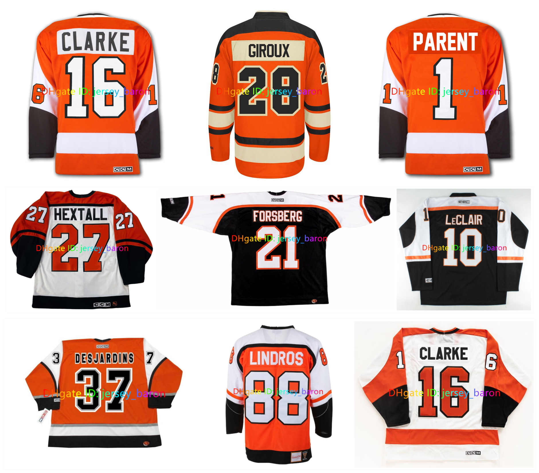 Winter Classic Flyers Jersey LeCLAIR CCM Throwback Hockey Jerseys CLAUDE GIROUX DESJARDINS PETER FORSBERG ERIC LINDROS Simon Gagne Size S-4XL