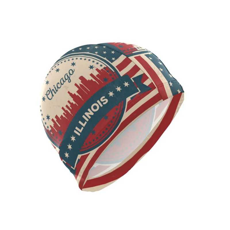 Printed pattern swimming cap adult and womens diving cap comfortable and waterproof wholesale price swimming equipment CL241009