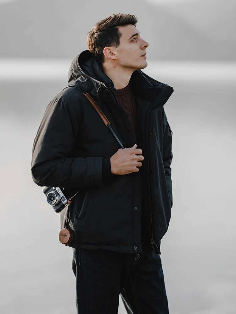 SIMWOOD 2024 Winter New 90% White Down Coats Men Hooded Water Repellent Parka Warm Outdoor Jackets LX241009