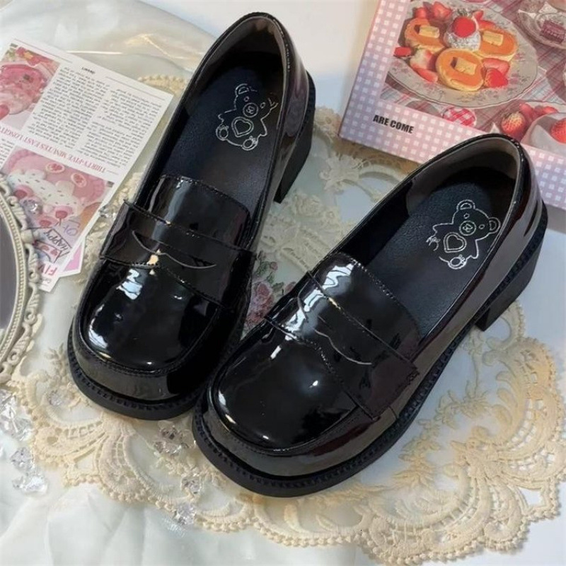 Jingze University 3.0 Trojan JK Uniform Shoes High Heels College Wind Rabbit Ears Small Leather Shoes Autumn Shallow Mouth