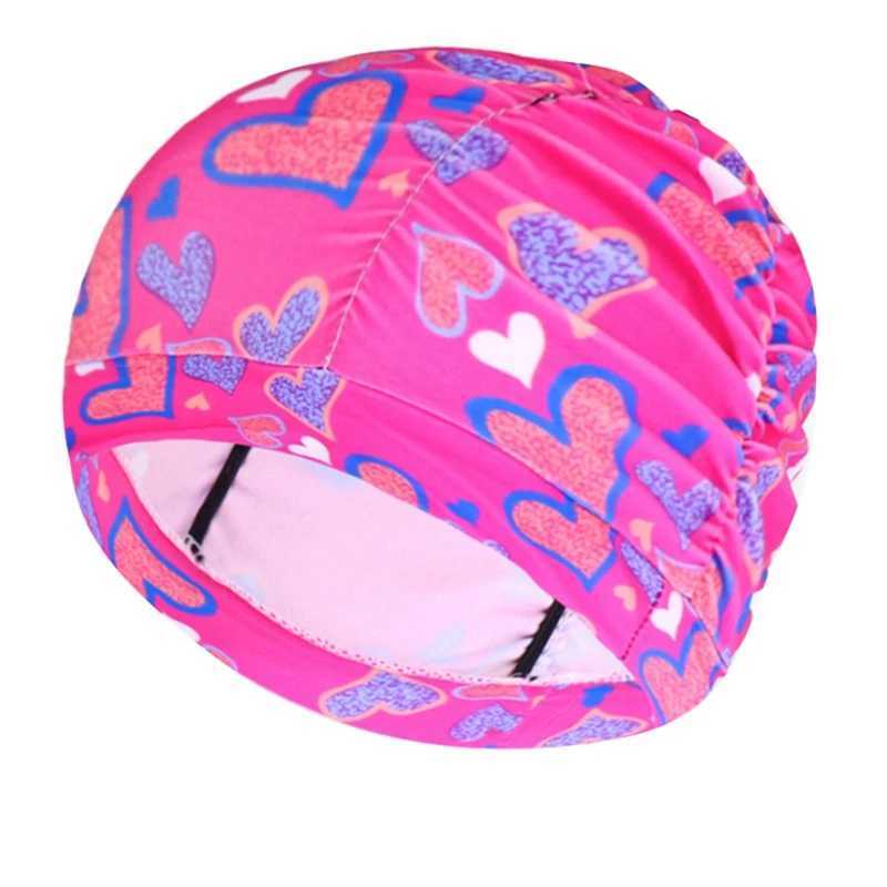 Womens high elasticity swimming cap long hair shower cap womens elastic mop water sports elastic nylon turbine swimming pool diving cap CL241009