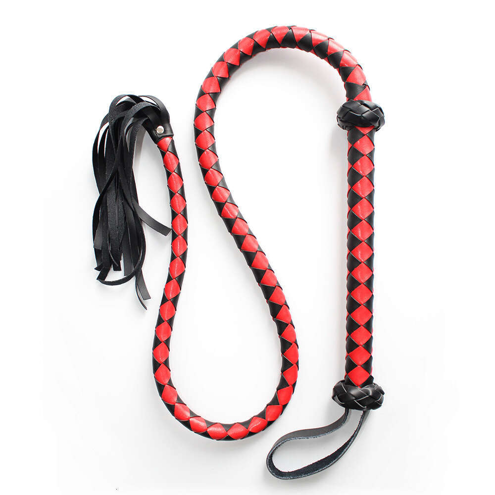 BDSM Whip Sex Hand Whip Adult Whip Game Leather Whip Teaching Whip Queen Leather Whip Black Red Cross border Manufacturer