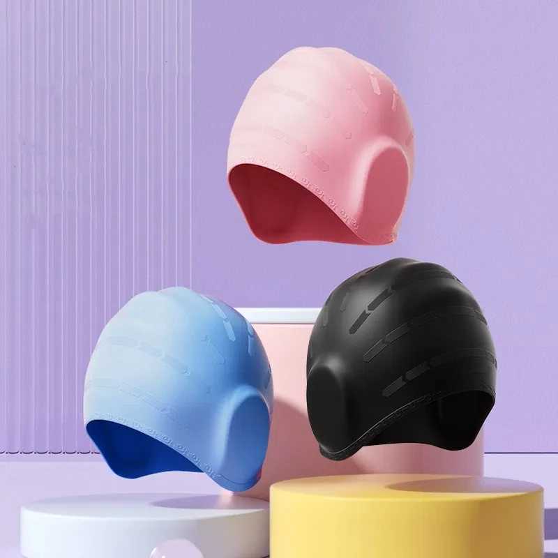 Silicone earmuffs high elasticity comfortable tangle free waterproof adult professional swimming cap CL241009