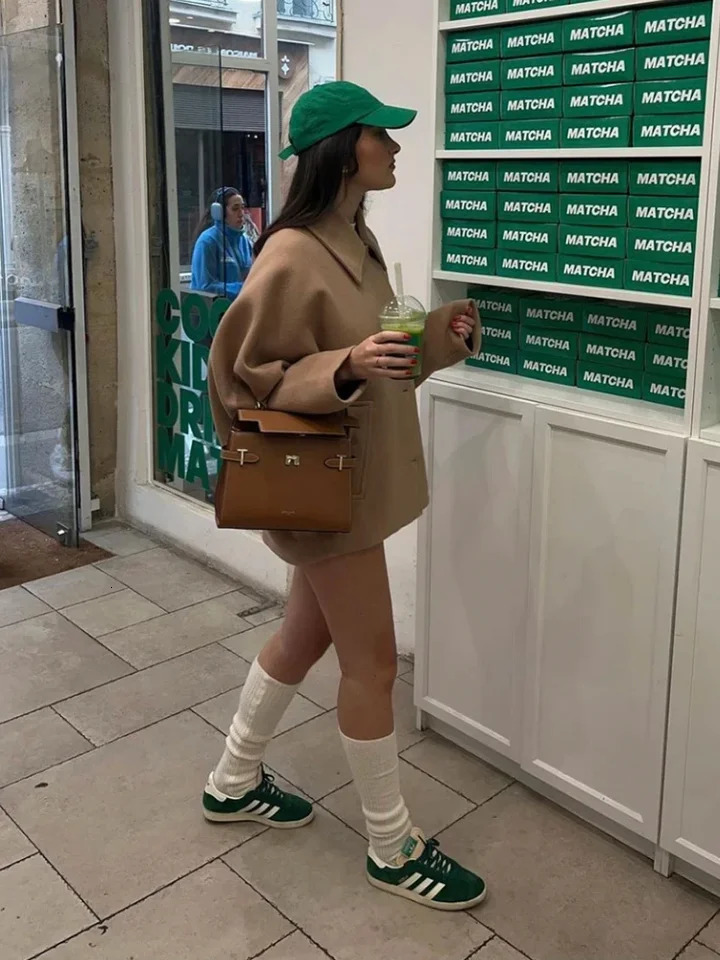 Casual Lapel Diagonalbreasted Coat Women Autumn Loose Solid Pockets Woolen Coats Female Winter Elegant Chic Street Outwear 240930