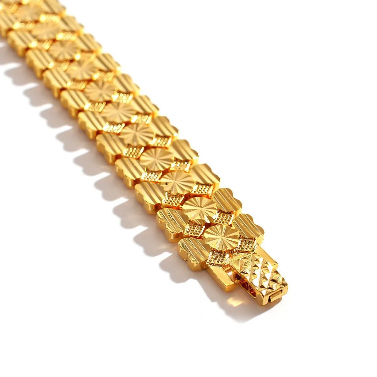 AU999 gold bracelet for men 24K pure elegant mens watch chain boss style fashionable candy jewelry 240912
