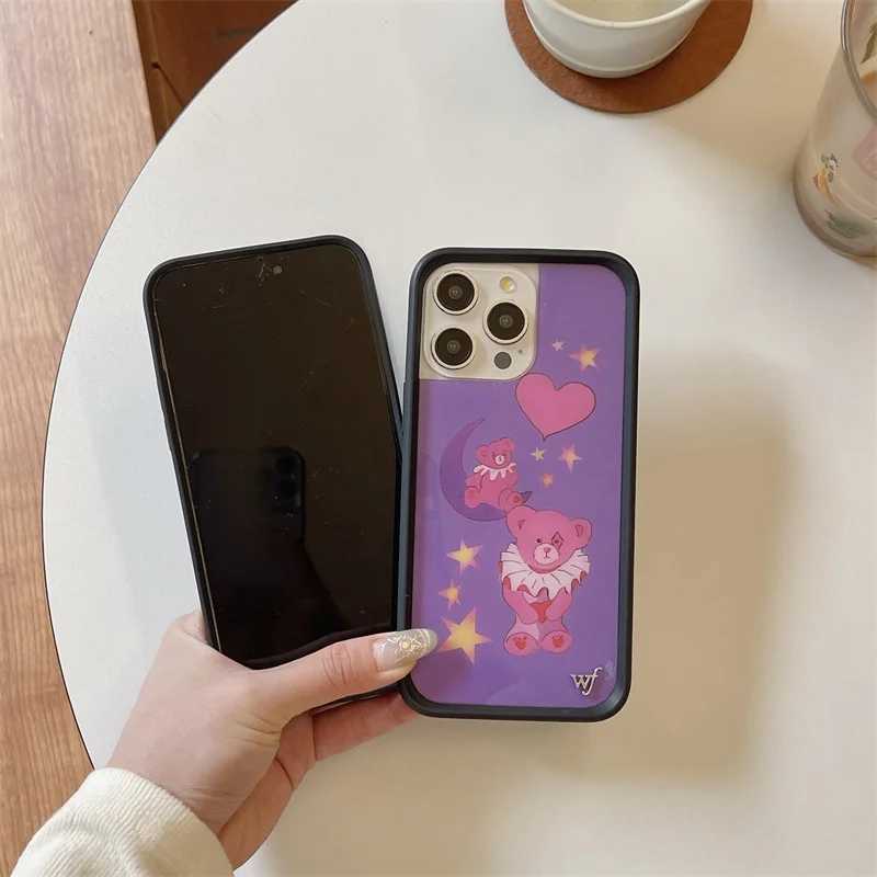 Designer Phone Case Wildflower 3D Leopard Cherry phone case suitable for iPhone 16 15 13 12 Pro Max Plus 16 Pro 15 Pro WF Dream Bear Cute Cover Fund M