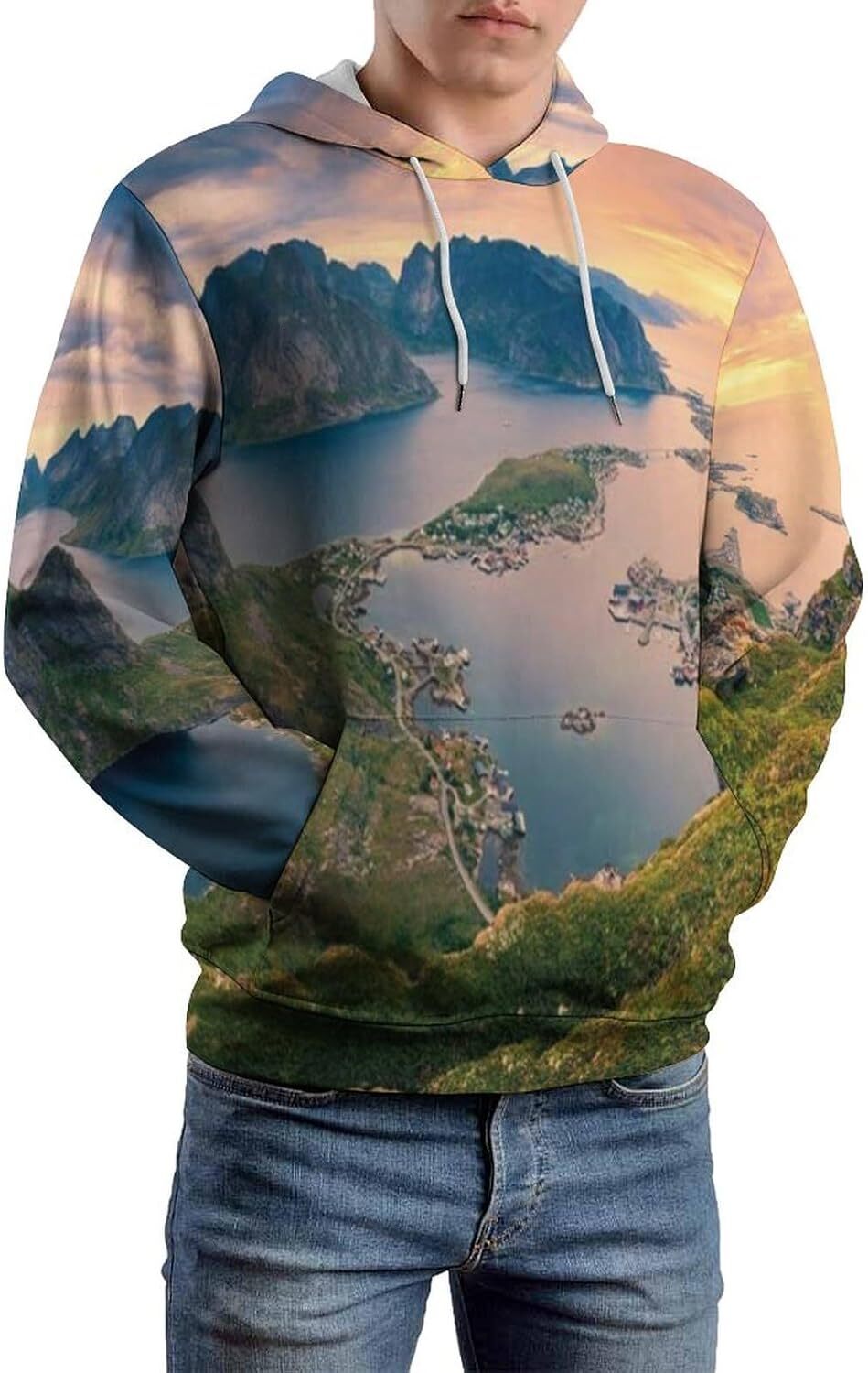 Hoodie for Mens Womens Mens Unisex Novelty Hoodies Scenic Capri Island Hooded Sweatshirt Graphic Hoodies sweatshirt Pullover Long Sleeve