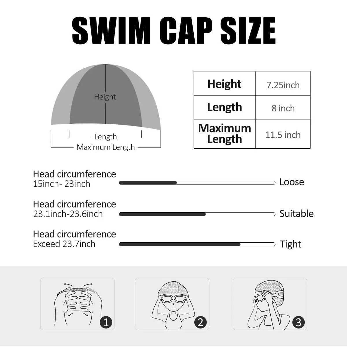 Adult silicone swimming cap waterproof comfortable shower cap long and short hair comfortable shower cap CL241009