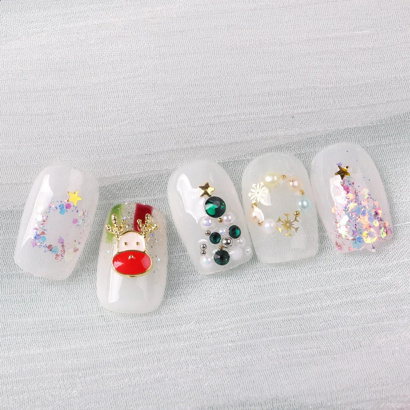 TSZS Metal Christmas Nail Art Decoration Diamond Alloy Decorative Nail Rhinestone Christmas Decoration 241008