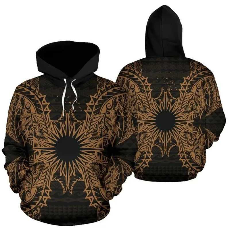 Men's Hoodies Sweatshirts New Fashion Marshall Country Flag Tribal Culture Retro Polynesian Tattoo Tracking Clothing Men and Women 3DPrint Q24100